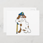 Carte Postale Agent de police chien Chapeau de policier (Devant / Derrière)