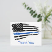 Carte Postale Agent de police Ligne bleue Merci de l'application (Debout devant)