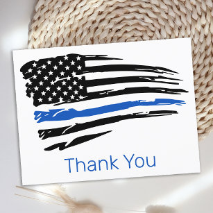 Carte Postale Agent de police Ligne bleue Merci de l'application