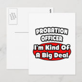 Carte Postale Agent de probation ... Gros accord (Devant / Derrière)