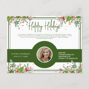 Carte Postale Agent immobilier/Assurance Joyeuses Fêtes avec bea