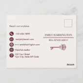 Carte Postale Agent immobilier classique clé d'introduction Marr (Dos)