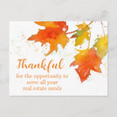 Carte Postale Agent immobilier de la fête de Thanksgiving Vendeu (Devant)