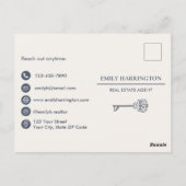 Carte Postale Agent Immobilier Gris Introduction Clé Classique (Dos)