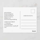 Carte Postale Agent immobilier Introduction Marketing Agricultur (Dos)