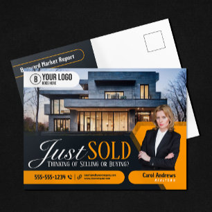 Carte Postale Agent immobilier moderne jaune vendu récemment