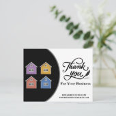 Carte Postale Agent immobilier moderne noir et blanc Merci (Debout devant)