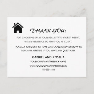 Carte Postale Agent immobilier moderne remerciements à la client