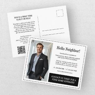 Carte Postale Agent Immobilier Photo Noir Entreprise