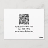 Carte Postale Agent Immobilier Photo Professionnel Simple (Dos)