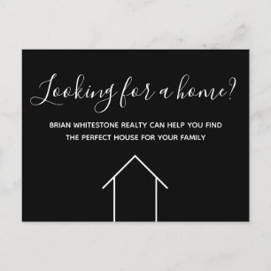 Carte Postale Agent immobilier Société Marketing Moderne Noir
