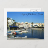 Carte Postale Agios Nikolaos, Crète, Grèce (Devant / Derrière)