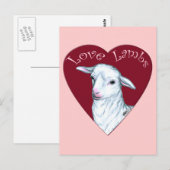 Carte Postale Agneaux d'amour (Devant / Derrière)