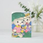 Carte Postale Agneaux vintages de Pâques (Debout devant)