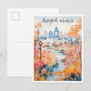 Carte Postale Agra Inde Voyage Ville Esthétique