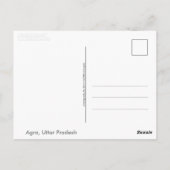 Carte Postale Agra, Uttar Pradesh (Inde) (Dos)