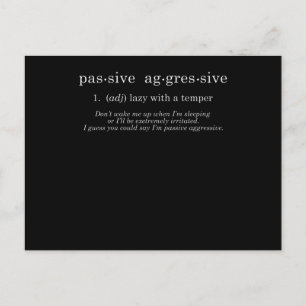 Carte Postale Agressif passif
