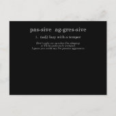Carte Postale Agressif passif (Devant)