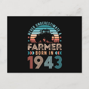 Carte Postale Agriculteur né 1943 80e Anniversaire Cadeau d'agri