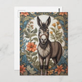 Carte Postale Agritourisme Donkey William Morris inspiré (Devant / Derrière)