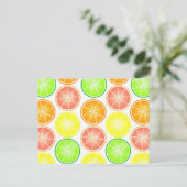 Carte Postale Agrumes Impression - Citron Lime Orange Grappe (Debout devant)