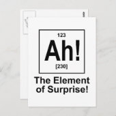 Carte Postale Ah ! L'élément de surprise. (Devant / Derrière)