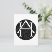 Carte Postale AH Monogramme pour les initiales / lettres AH. (Debout devant)