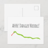 Carte Postale AHH ! Nouille de danger ! Serpent (Devant / Derrière)