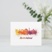 Carte Postale Ahmedabad skyline in watercolor (Debout devant)