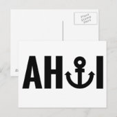 Carte Postale Ahoi avec ancre (Devant / Derrière)