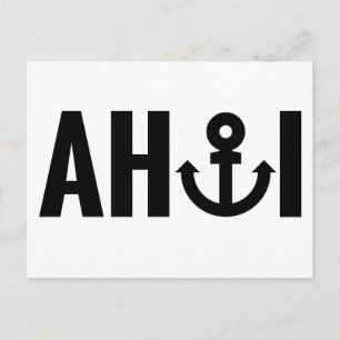 Carte Postale Ahoi avec ancre