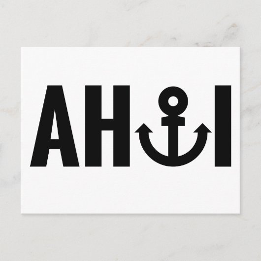 Carte Postale Ahoi avec ancre (Devant)