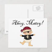 Carte postale Ahoy Matey Baby Pirate (Devant / Derrière)