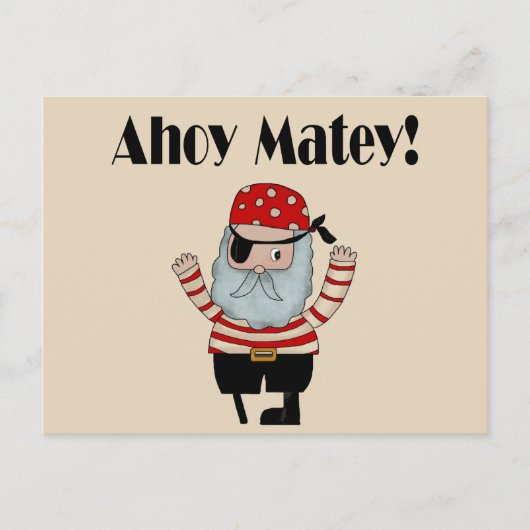 Carte Postale Ahoy Matey pirate (Devant)