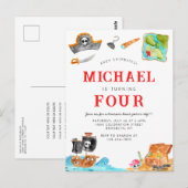 Carte Postale Ahoy Shipmates Treast Hunt Ship Pirate Anniversair (Devant / Derrière)