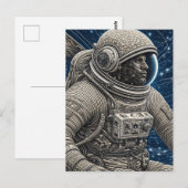 Carte Postale Ai Art astronaute dans l'espace (Devant / Derrière)