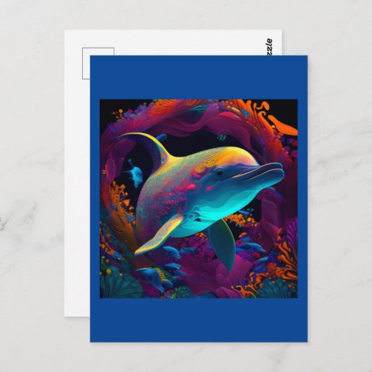 CARTE POSTALE AI DOLPHIN DESIGN #4 (Devant / Derrière)
