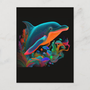 CARTE POSTALE AI DOLPHIN SWIM #4 POSTCARD