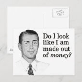 Carte Postale Ai-je l'air d'être fait d'argent ? (Devant / Derrière)