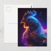 Carte Postale AI Neon Chicken (Devant / Derrière)