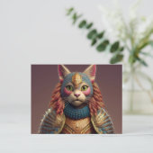 Carte Postale AI Yarn Cat (Debout devant)