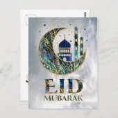 Carte Postale Aïd Moubarak - Abalone Shell, Pearl et Gold (Devant / Derrière)