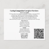 Carte Postale Aide à la personne Compagnon de soins (Dos)