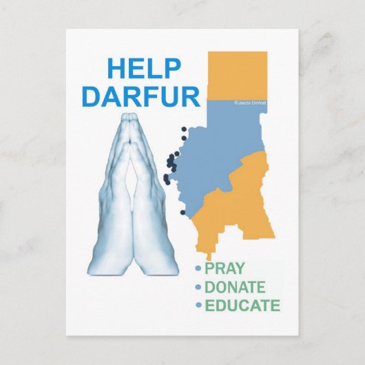 Carte Postale Aide au Darfour (Devant)