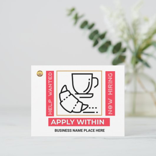 Carte Postale Aide Recherché maintenant l'embauche Appliquer Log (Debout devant)