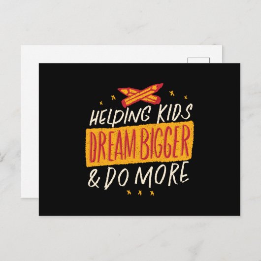 Carte Postale Aider les enfants (Devant / Derrière)