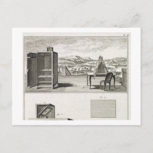 Carte Postale Aides à dessin : une caméra de base en bois obscur