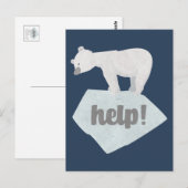 Carte Postale Aidez l'ours polaire (Devant / Derrière)