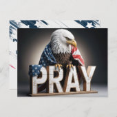 Carte Postale Aigle à tête blanche avec signe de prière (Devant / Derrière)