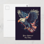 Carte Postale Aigle américain texte personnalisé (Devant / Derrière)